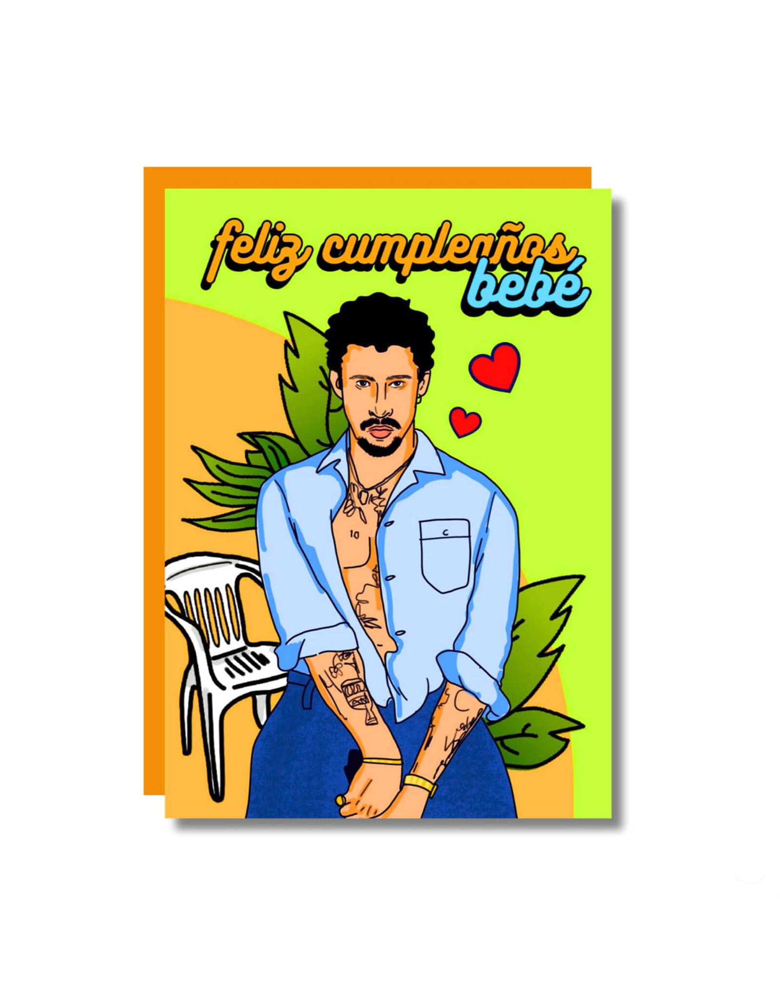 Feliz Cumpleanos Bebe Bad Bunny Greeting Card