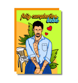Feliz Cumpleanos Bebe Bad Bunny Greeting Card
