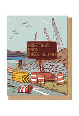 Greetings from Rhode Island Construction Greeting Card