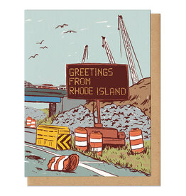 Greetings from Rhode Island Construction Greeting Card