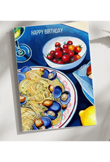 Laurel Greenfield Art Happy Birthday Linguine and Clams Greeting Card