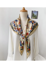 Bloom Triangle Lightweight Scarf - Beige