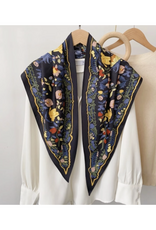 Bloom Triangle Lightweight Scarf - Black
