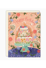 Floral Cake Stand Birthday Greeting Card