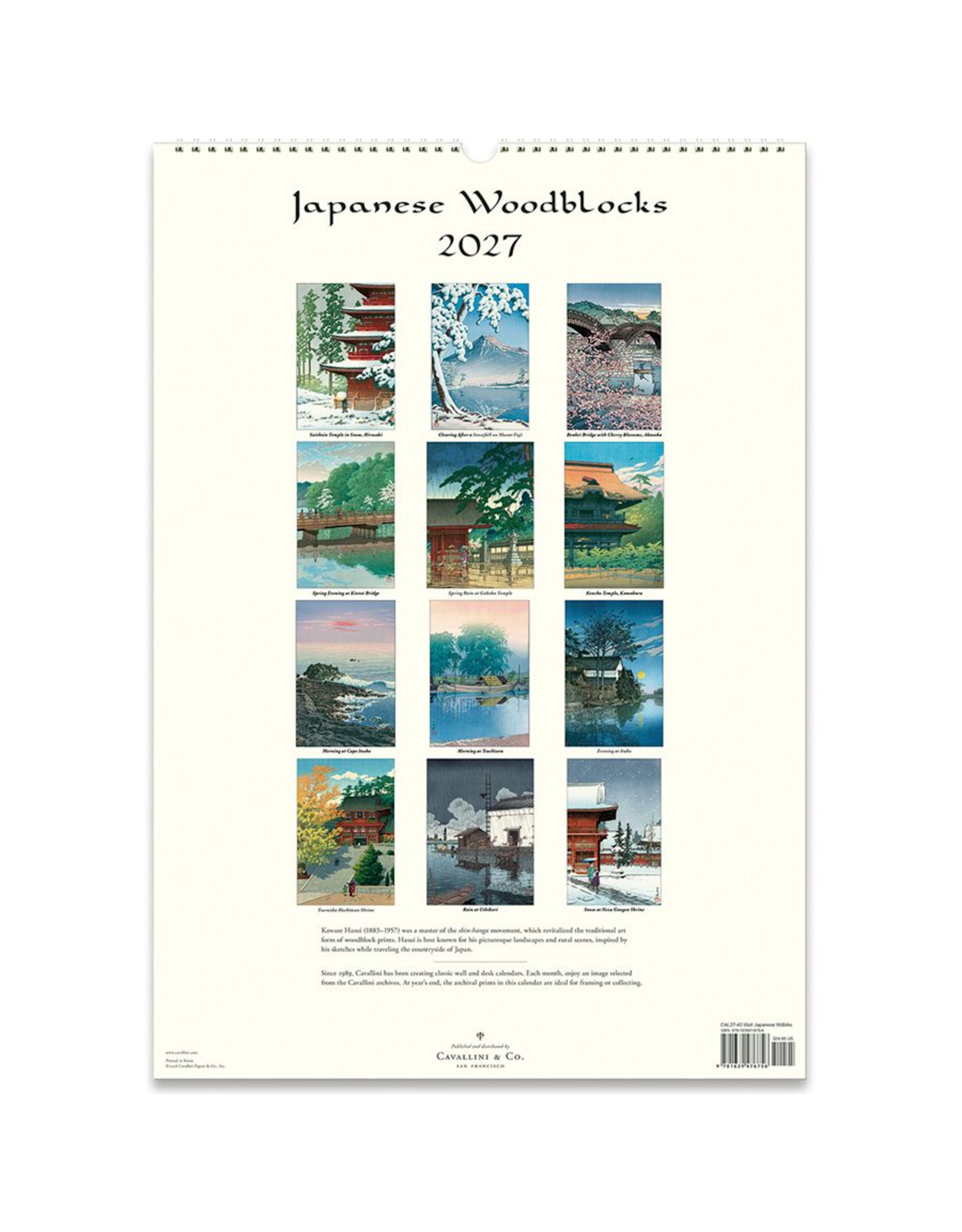 2027 Wall Calendar : Japanese Woodblocks