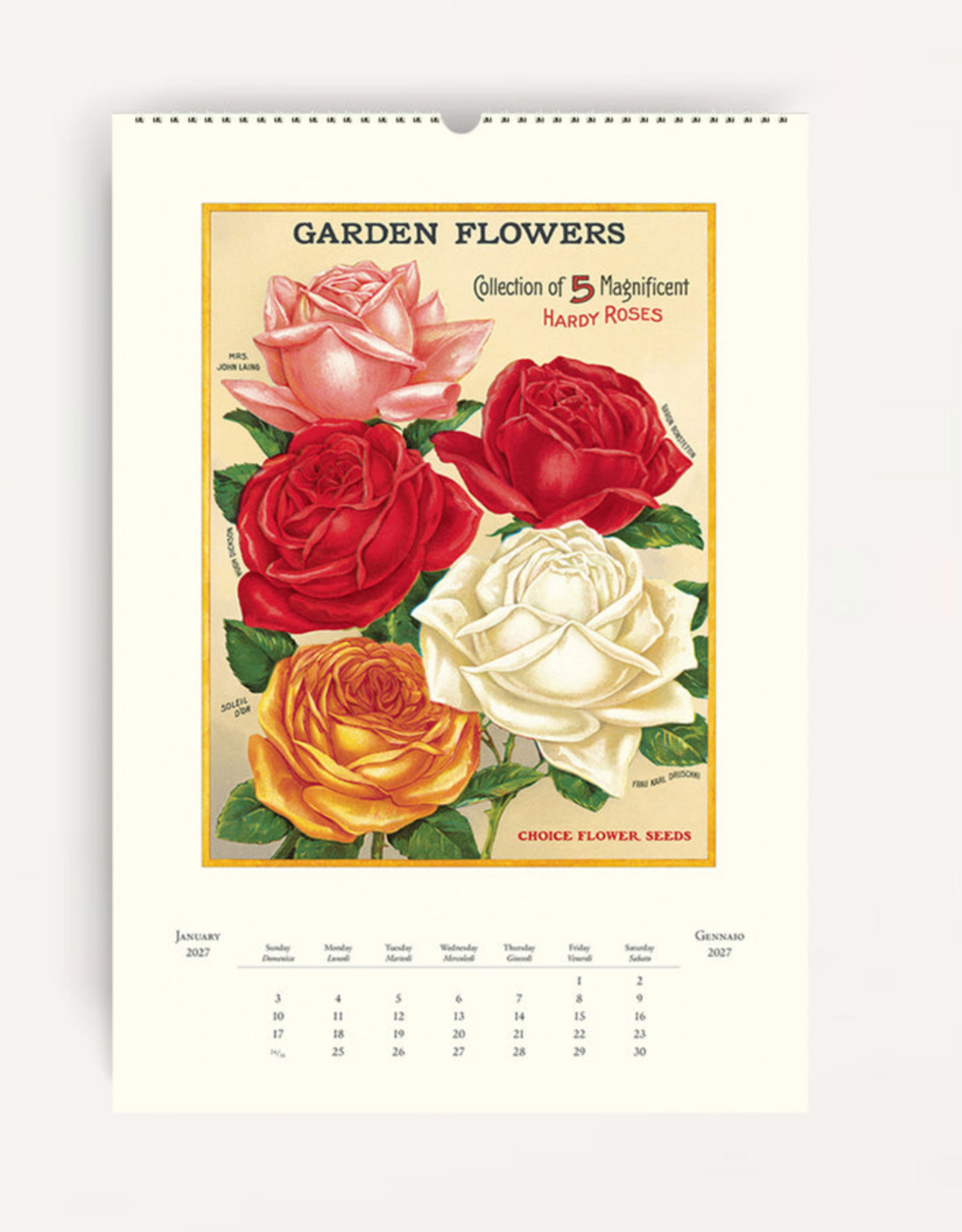 2027 Wall Calendar : Garden Flowers