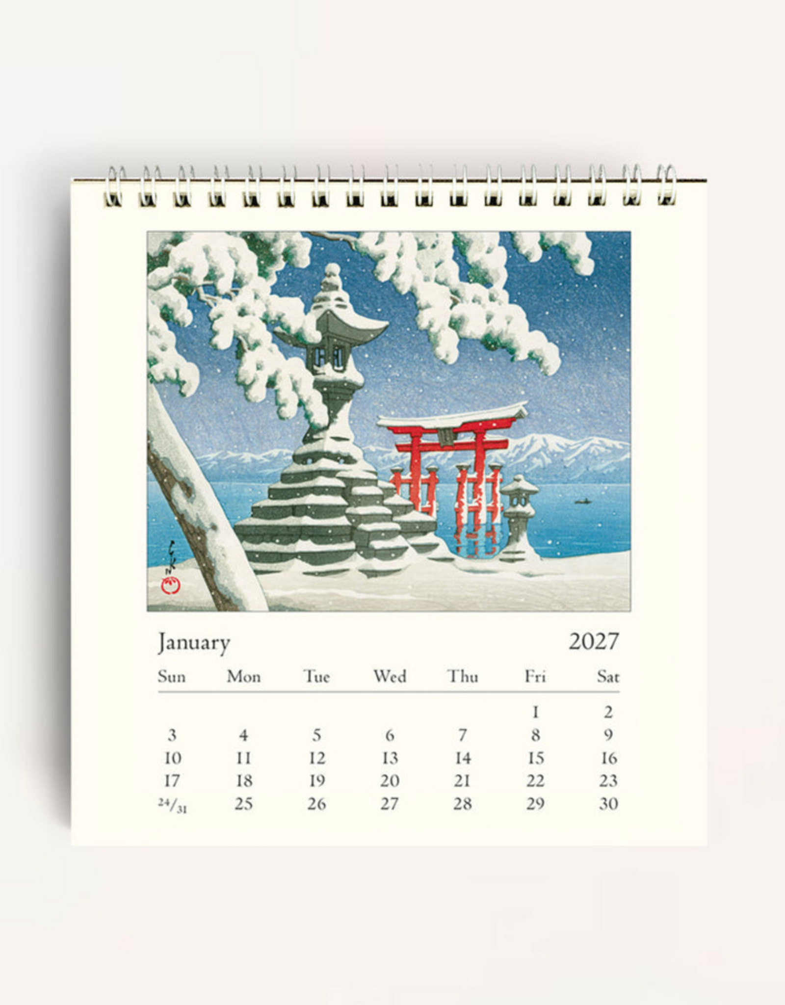 2027 Desk Calendar: Japanese Woodblocks