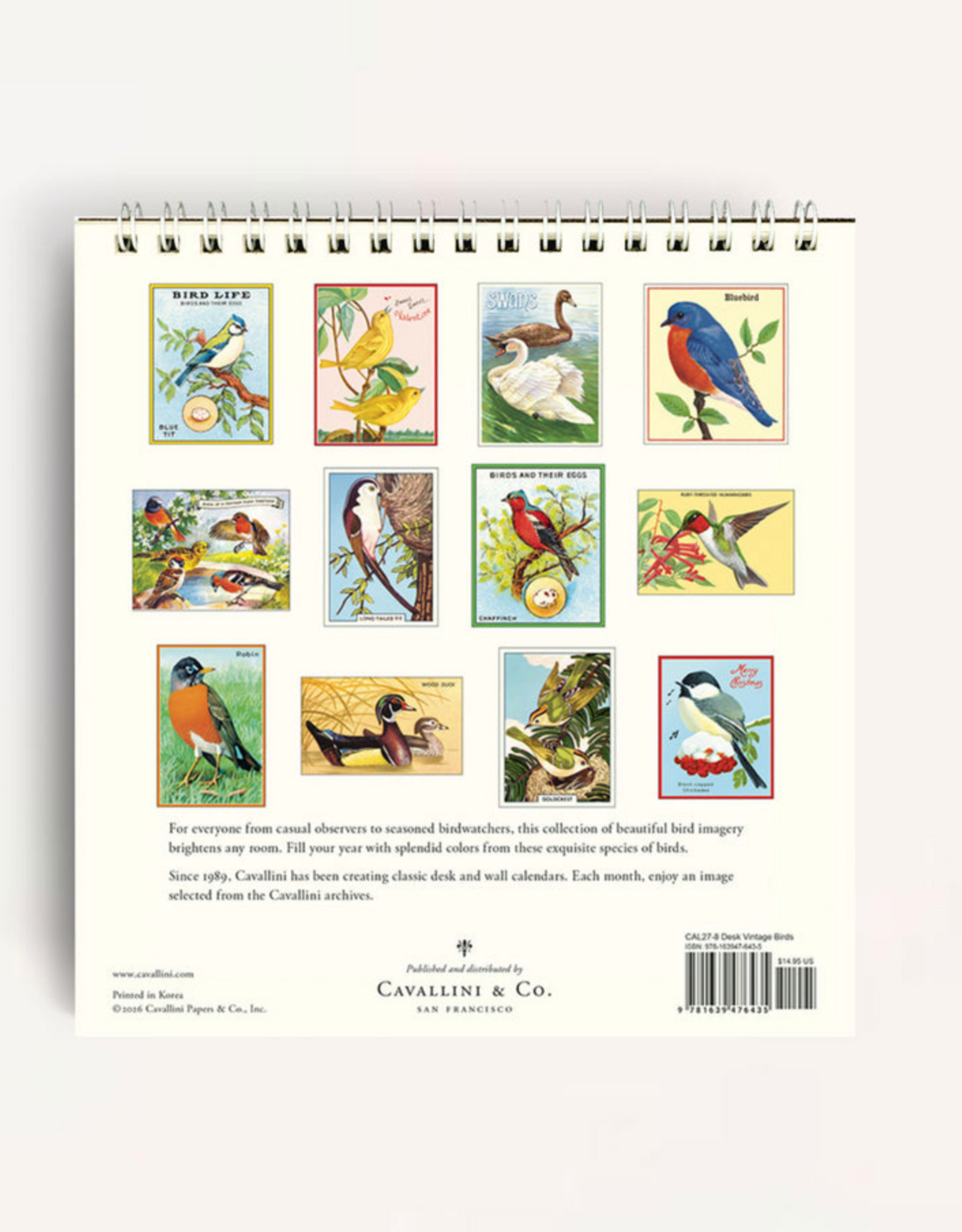 2027 Desk Calendar: Birds