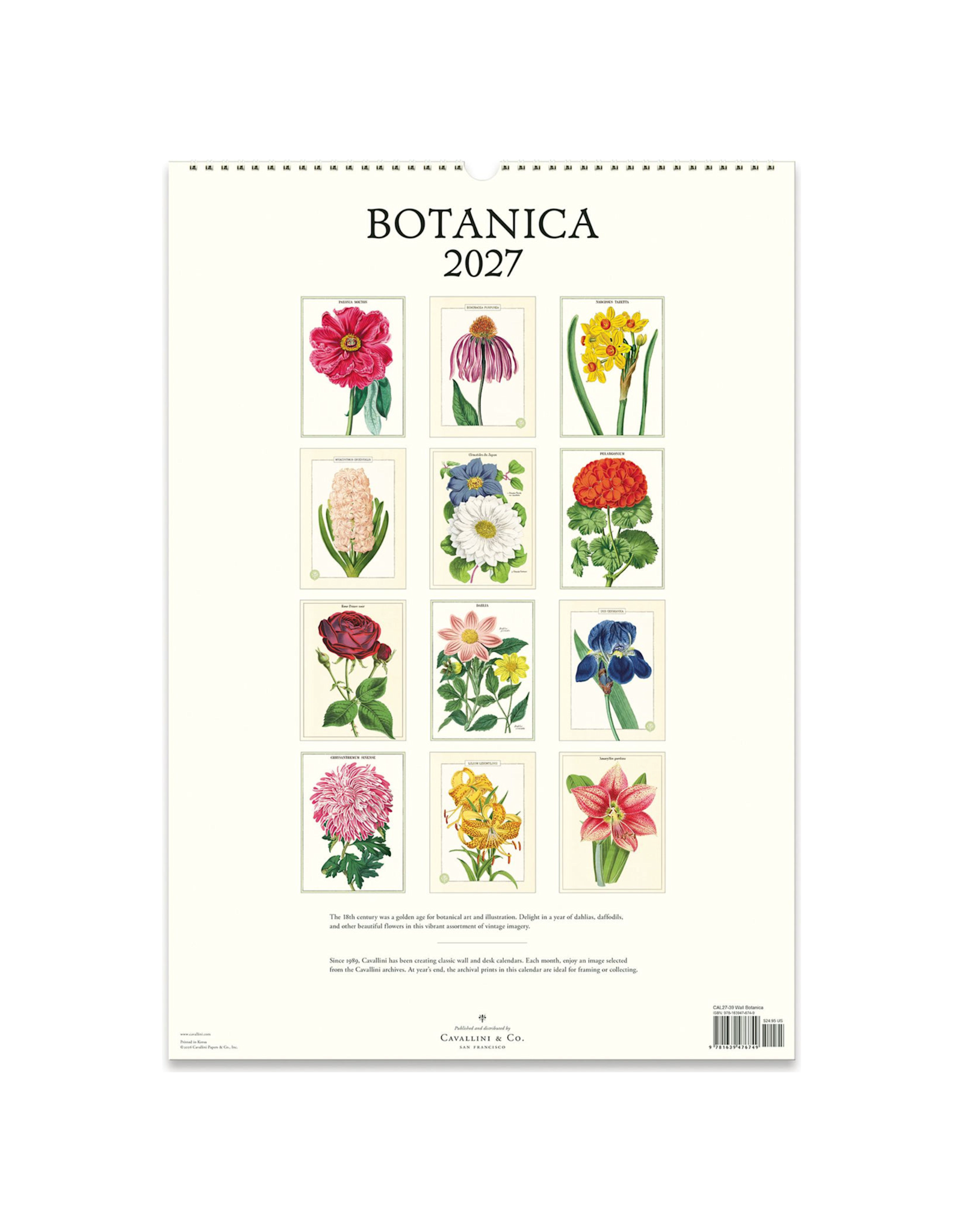 2027 Wall Calendar : Botanica