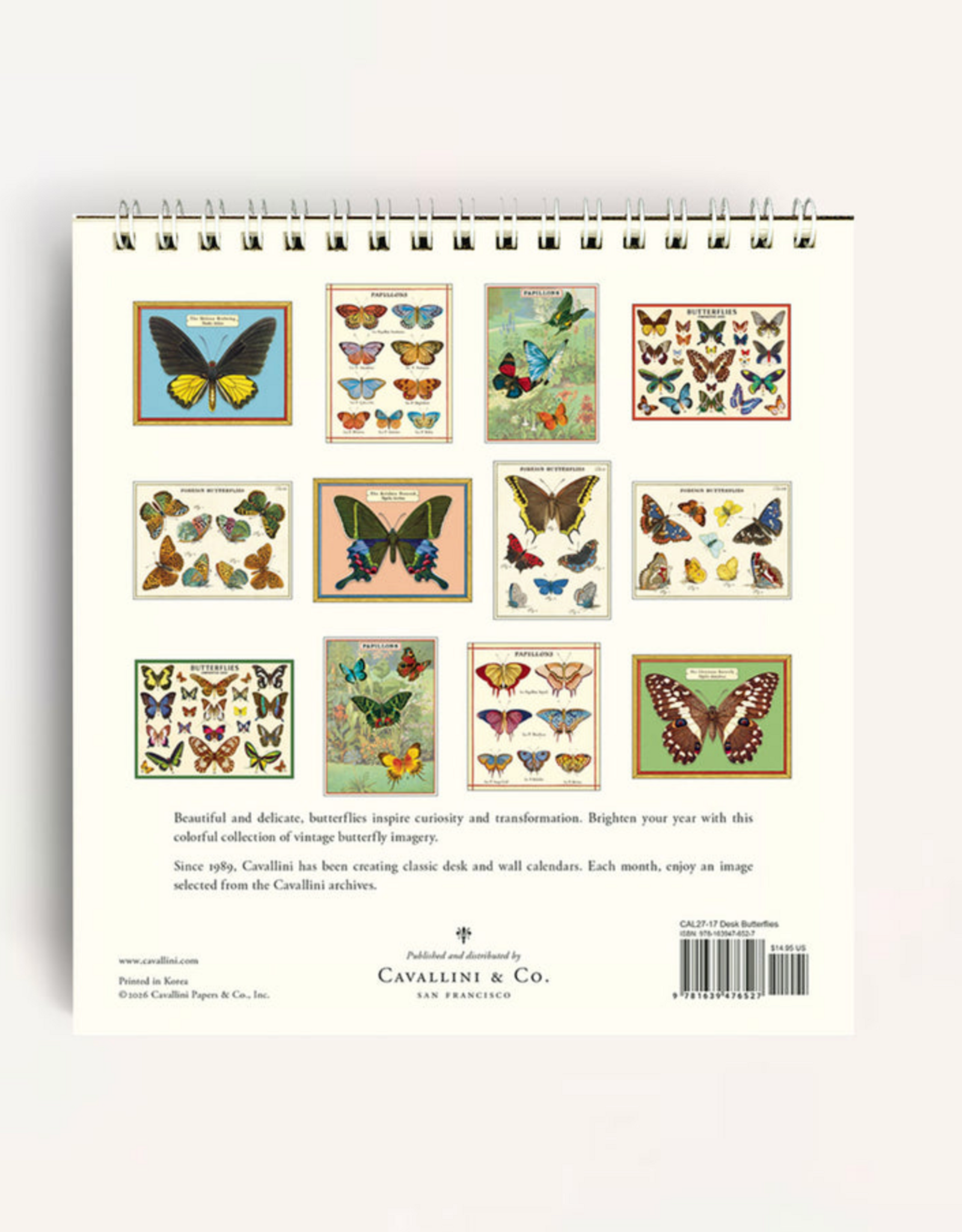 2027 Desk Calendar: Butterflies