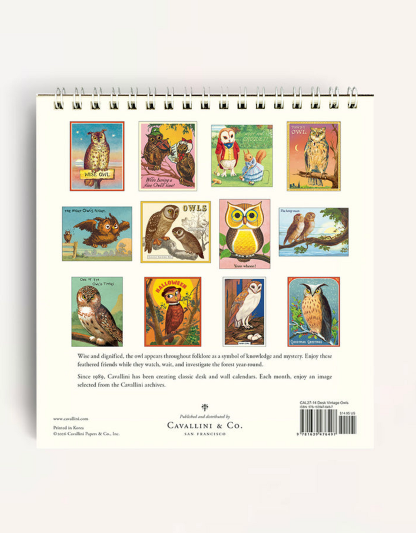2027 Desk Calendar: Owls
