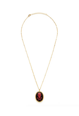 Red Skull And Crossbones Necklace