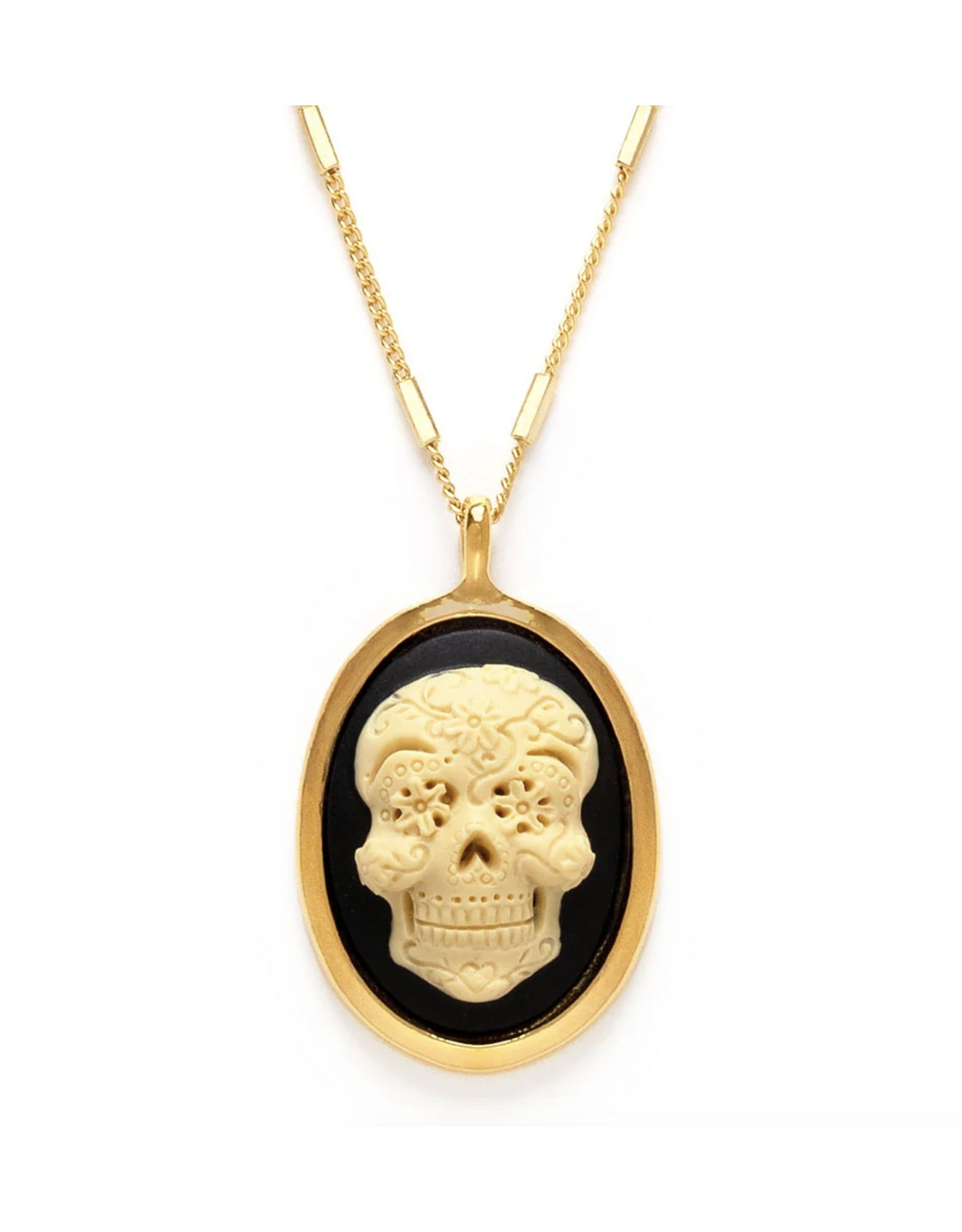 Sugar Skull Cameo Necklace