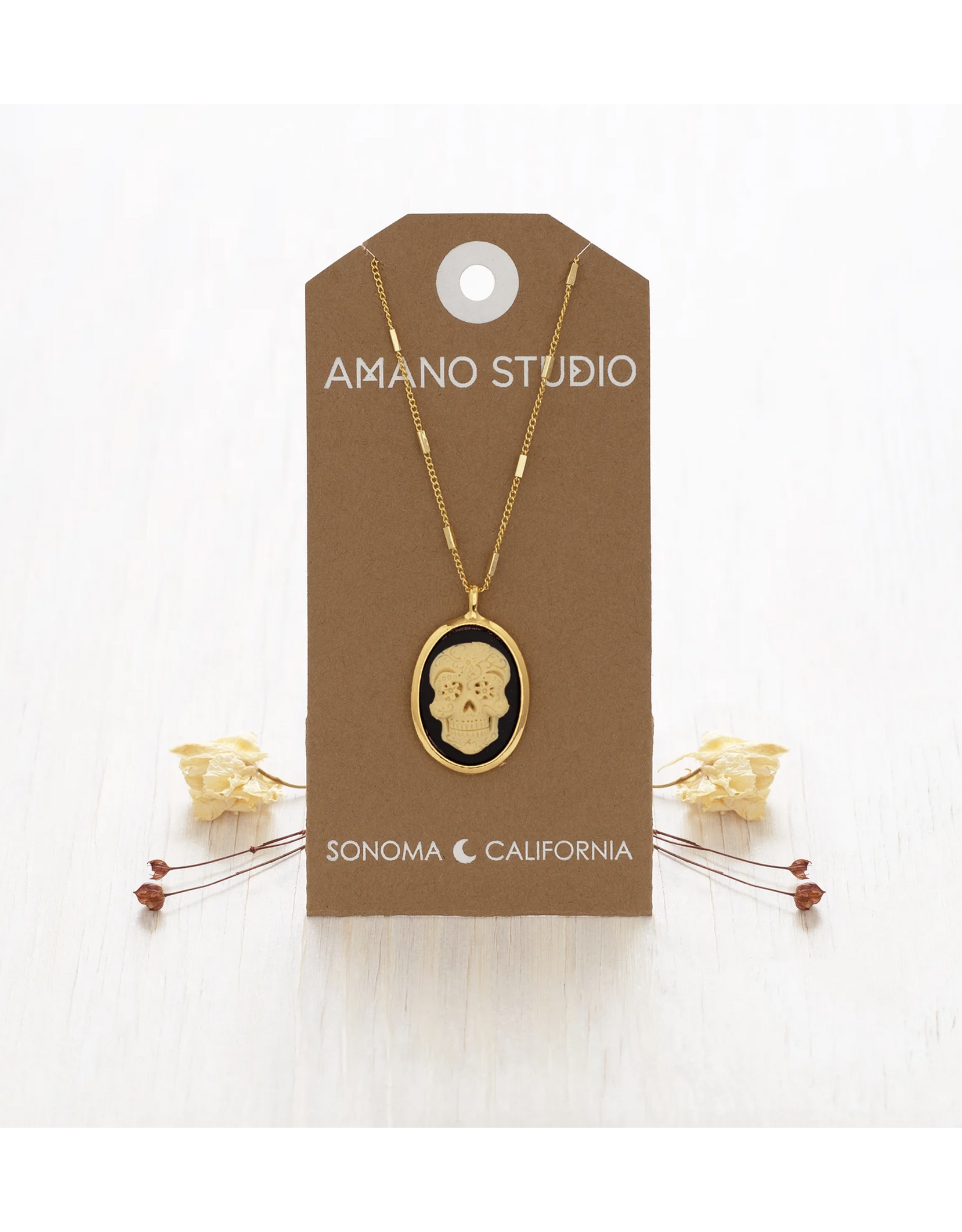 Sugar Skull Cameo Necklace