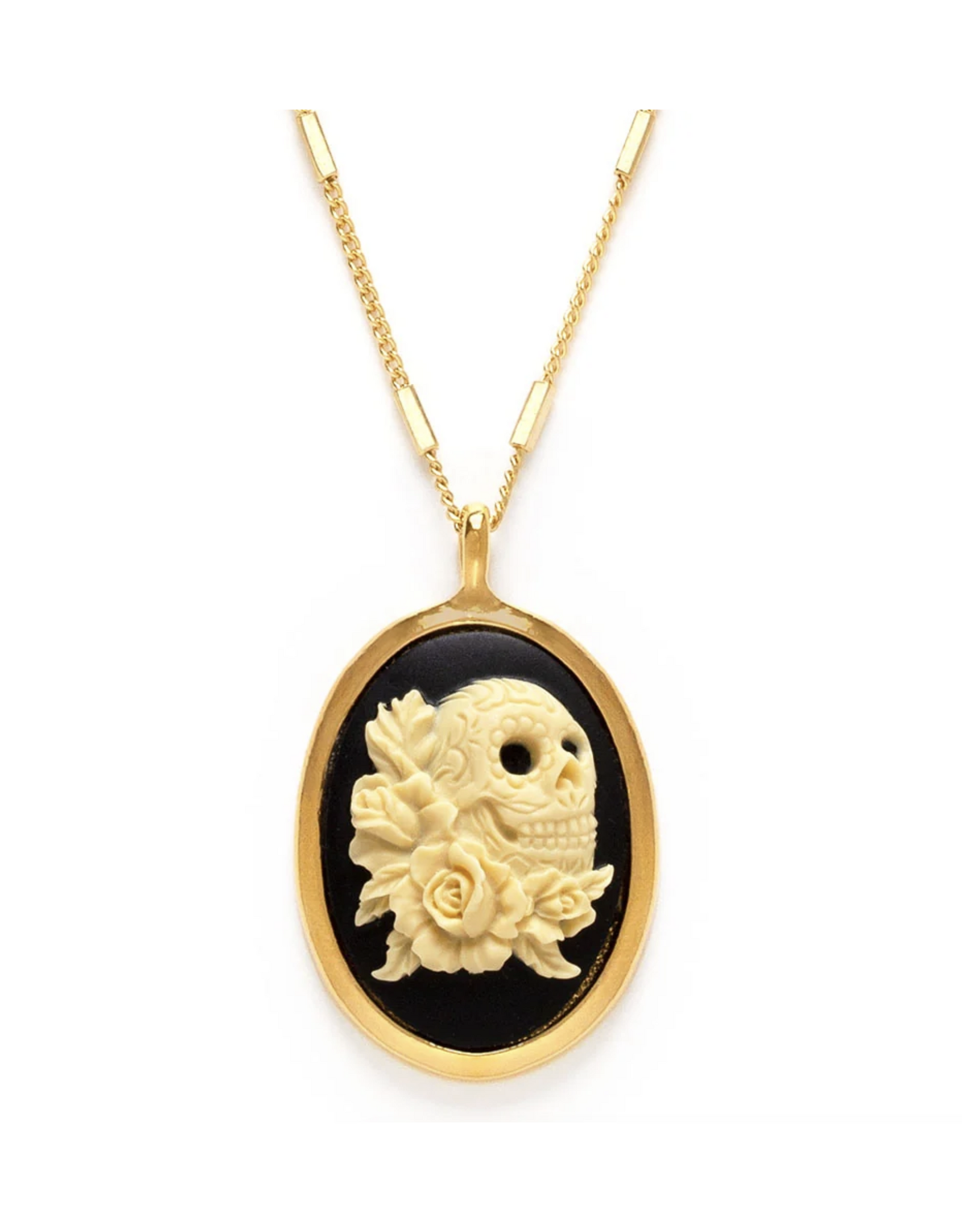Sugar Skull And Roses Necklace