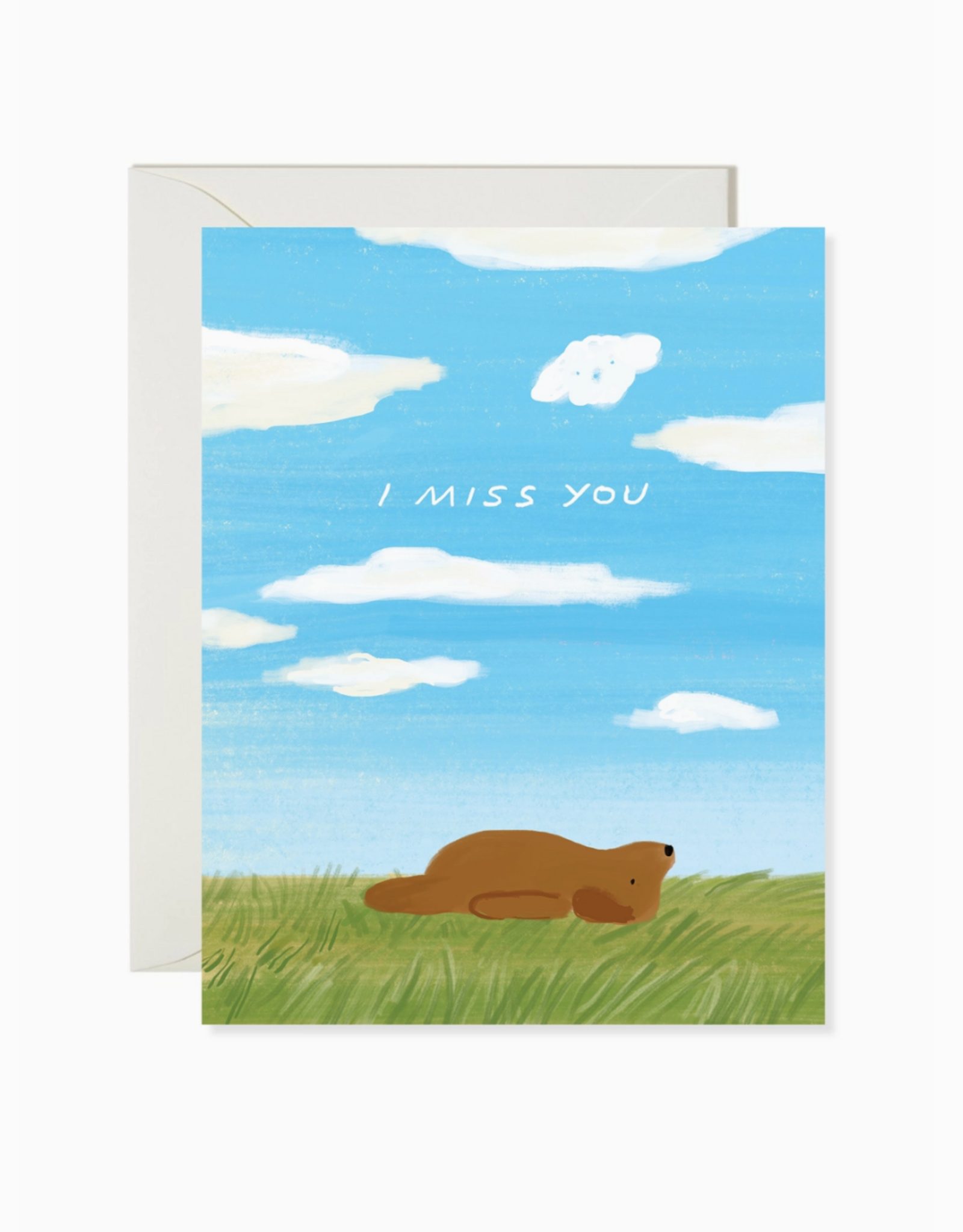 I Miss You Skyward Dog Greeting Card