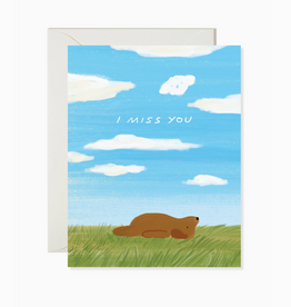 I Miss You Skyward Dog Greeting Card