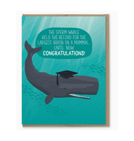 Big Brain Whale Graduation Greeting Card