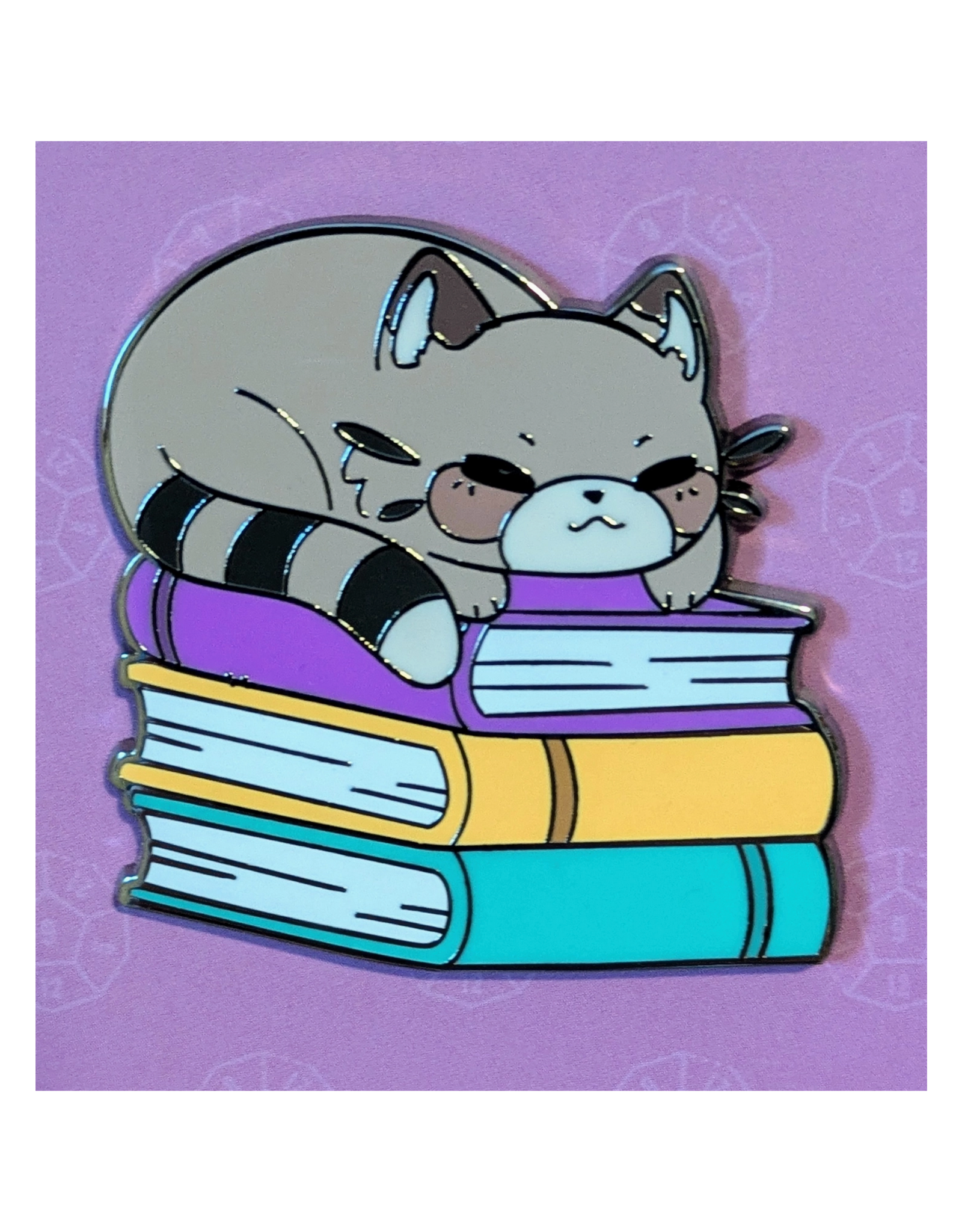 Cat on Pile of Books Enamel Pin