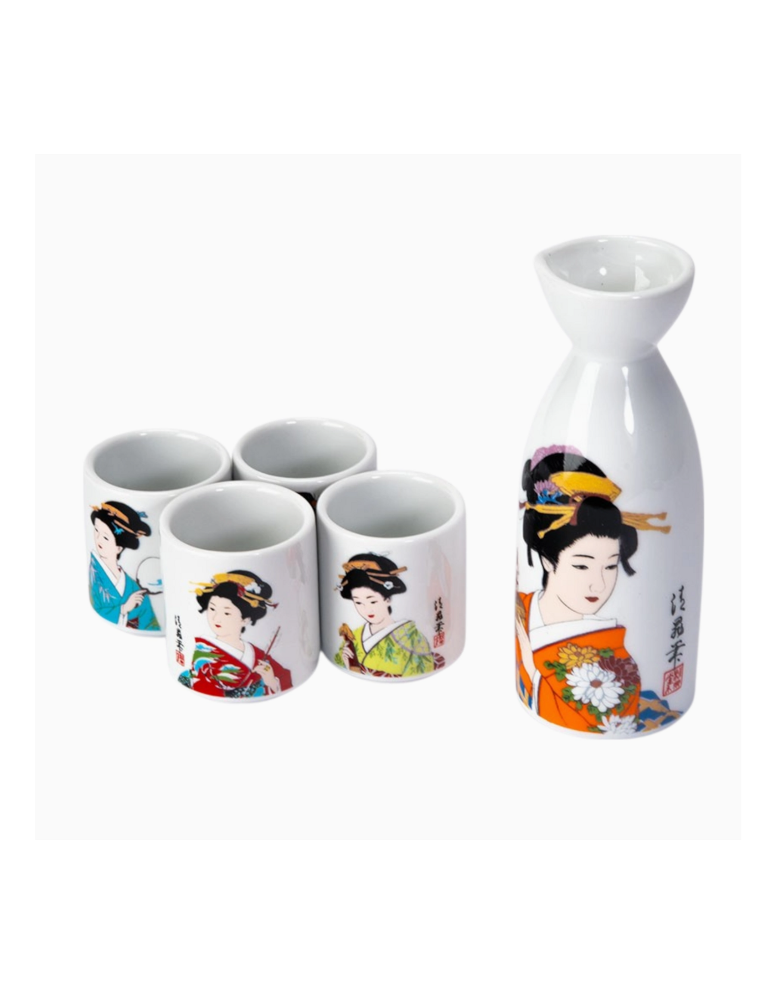 Geisha Sake Set for 4