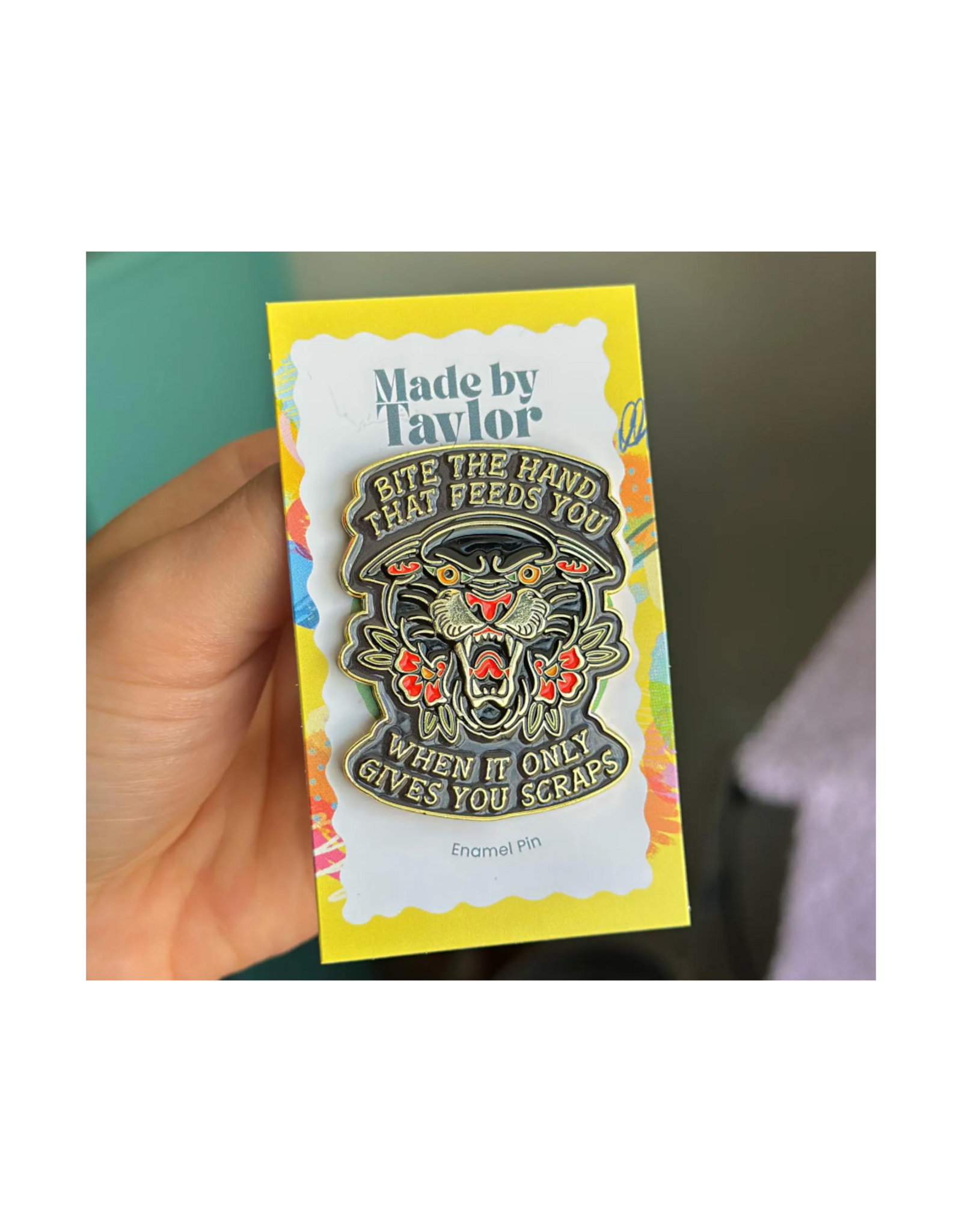 Made By Taylor Bite the Hand That Feeds You Enamel Pin
