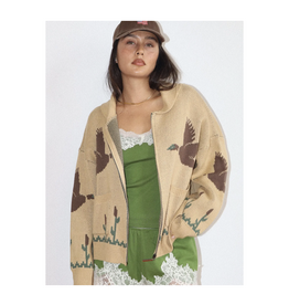 Bailey Rose Desert Bird Knit Zip Cardigan