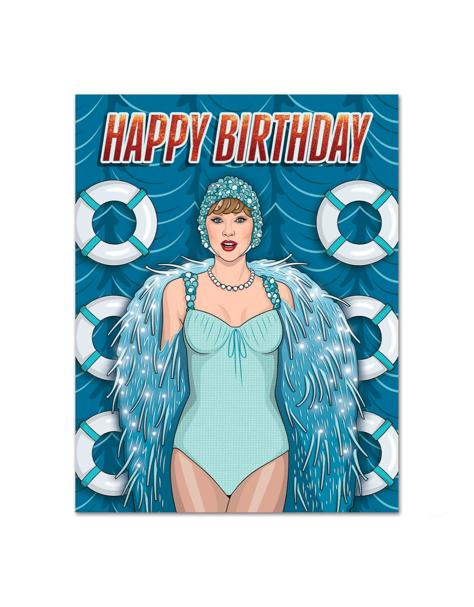 Happy Birthday Taylor Swift Swimming Greeting Card