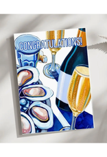Laurel Greenfield Art Champagne and Oysters Congratulations Greeting Card