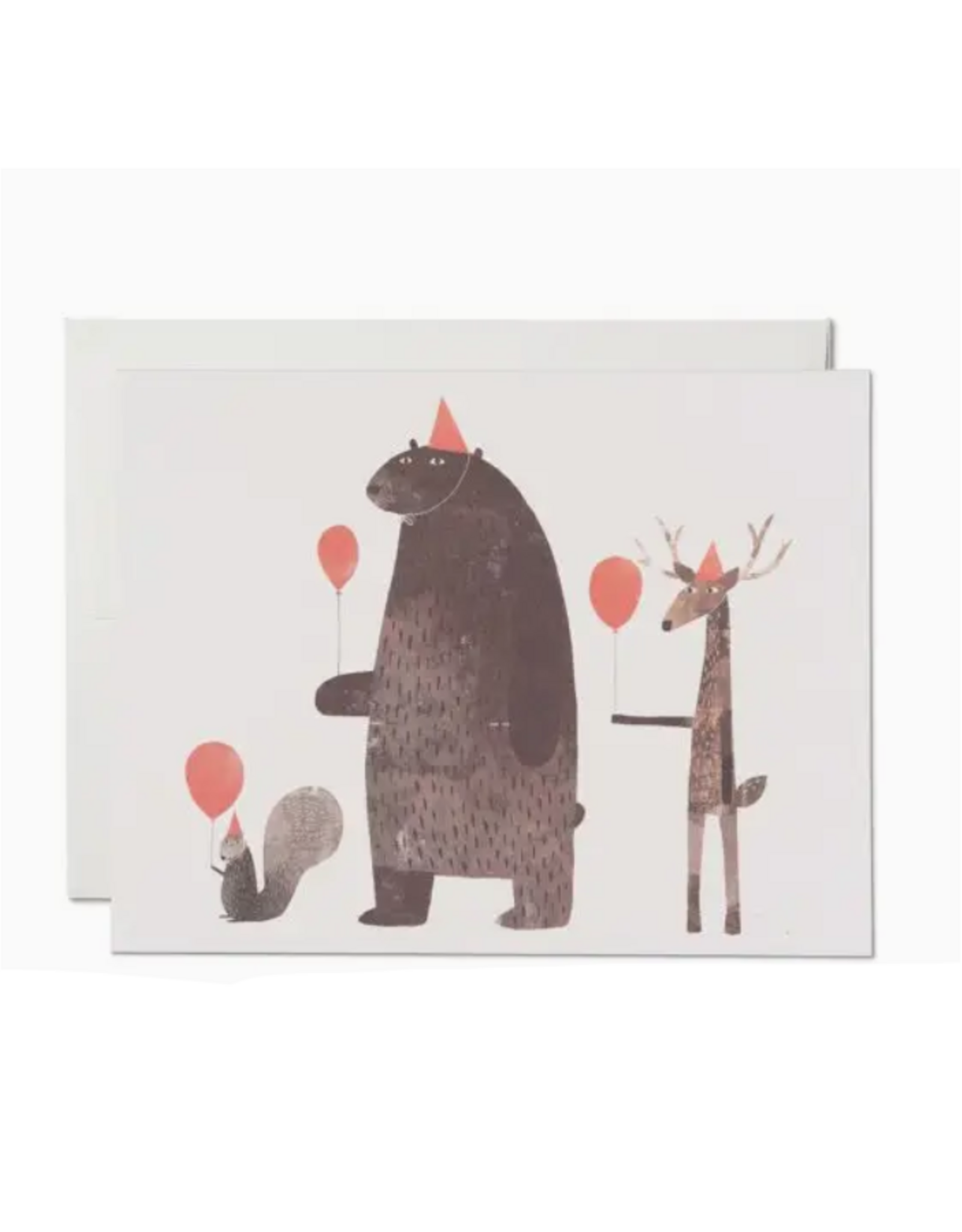 Party Animals with Red Balloons Birthday Greeding Card