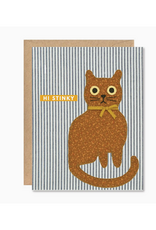 Hi Stinky Stitched Cat Greeting Card
