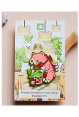 Strawberry Matcha Bear Enamel Pin