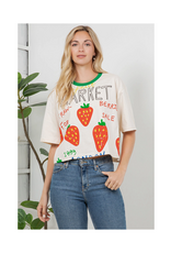 Fruit Market Strawberries Crop Top
