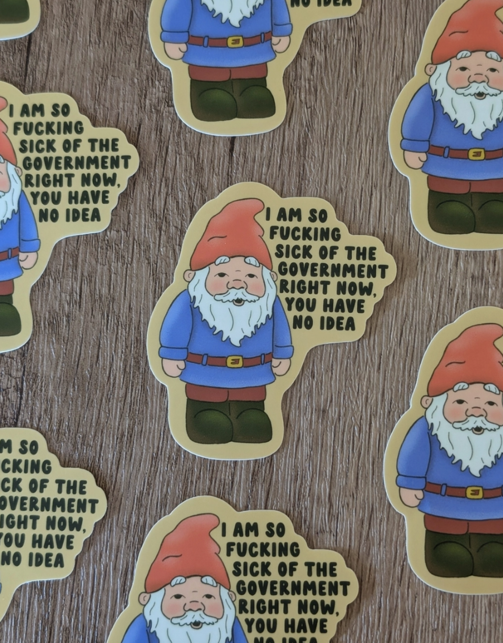 Gnome Is Sick of the Government Sticker