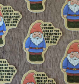 Gnome Is Sick of the Government Sticker