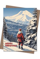 Mount Rainier Santa Christmas Greeting Card