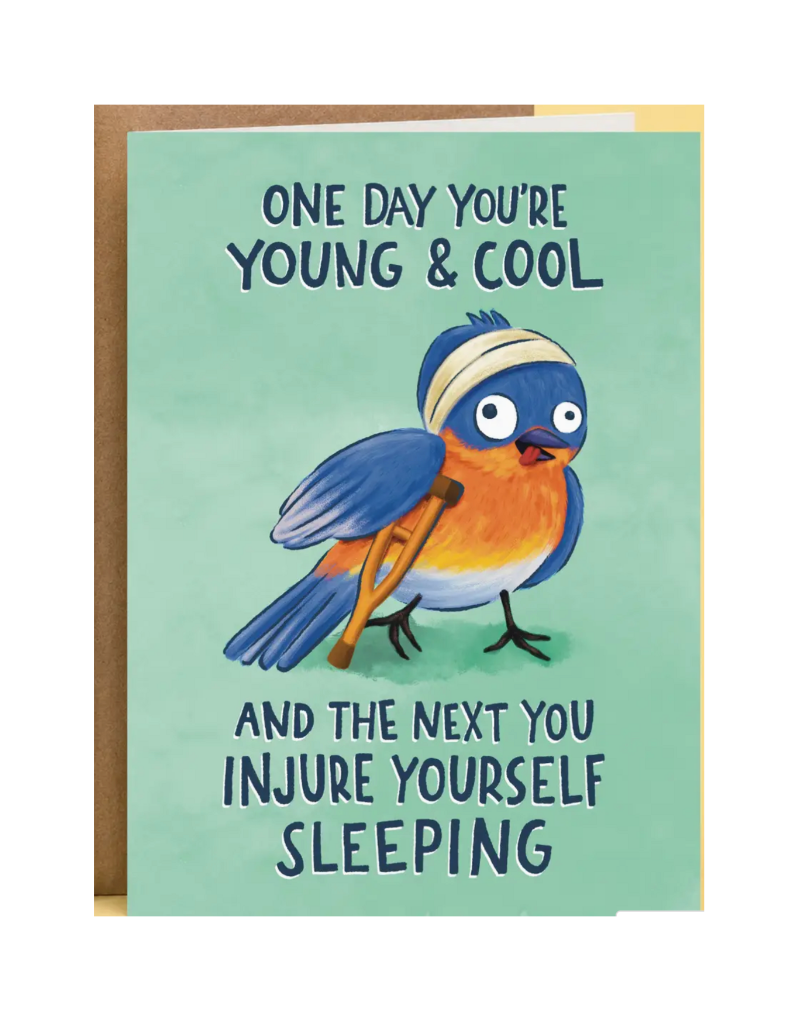 Injure Yourself From Sleeping Bird Greeting Card