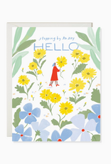 Stopping By to Say Hello Classic Floral  Greeting Card