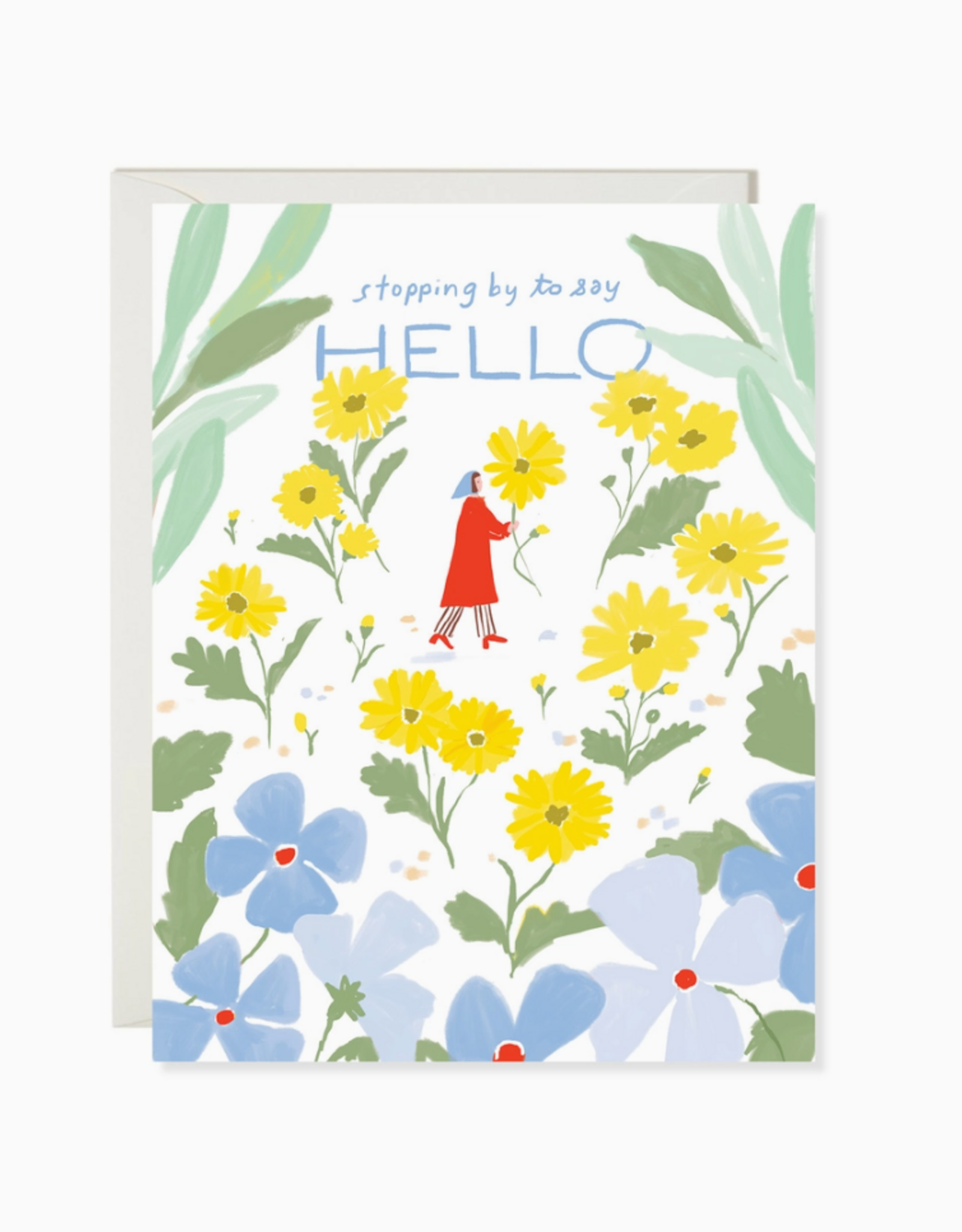 Stopping By to Say Hello Classic Floral  Greeting Card