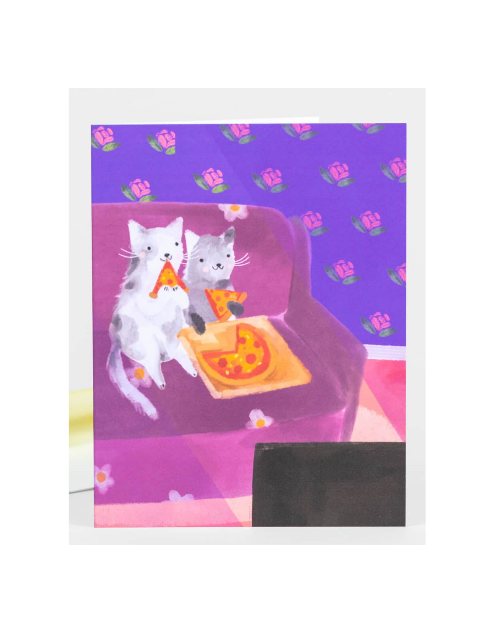 Pizza Cats Greeting Card
