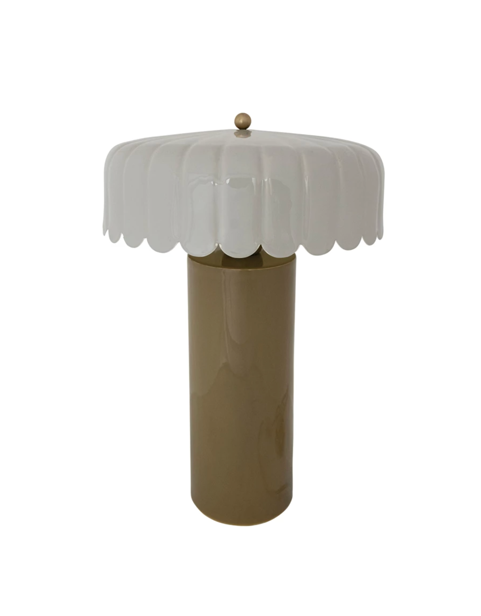 Olive Metal Enameled Table Lamp - Curbside Pick Up Only