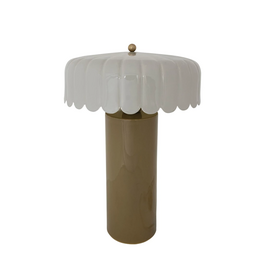 Olive Metal Enameled Table Lamp - Curbside Pick Up Only