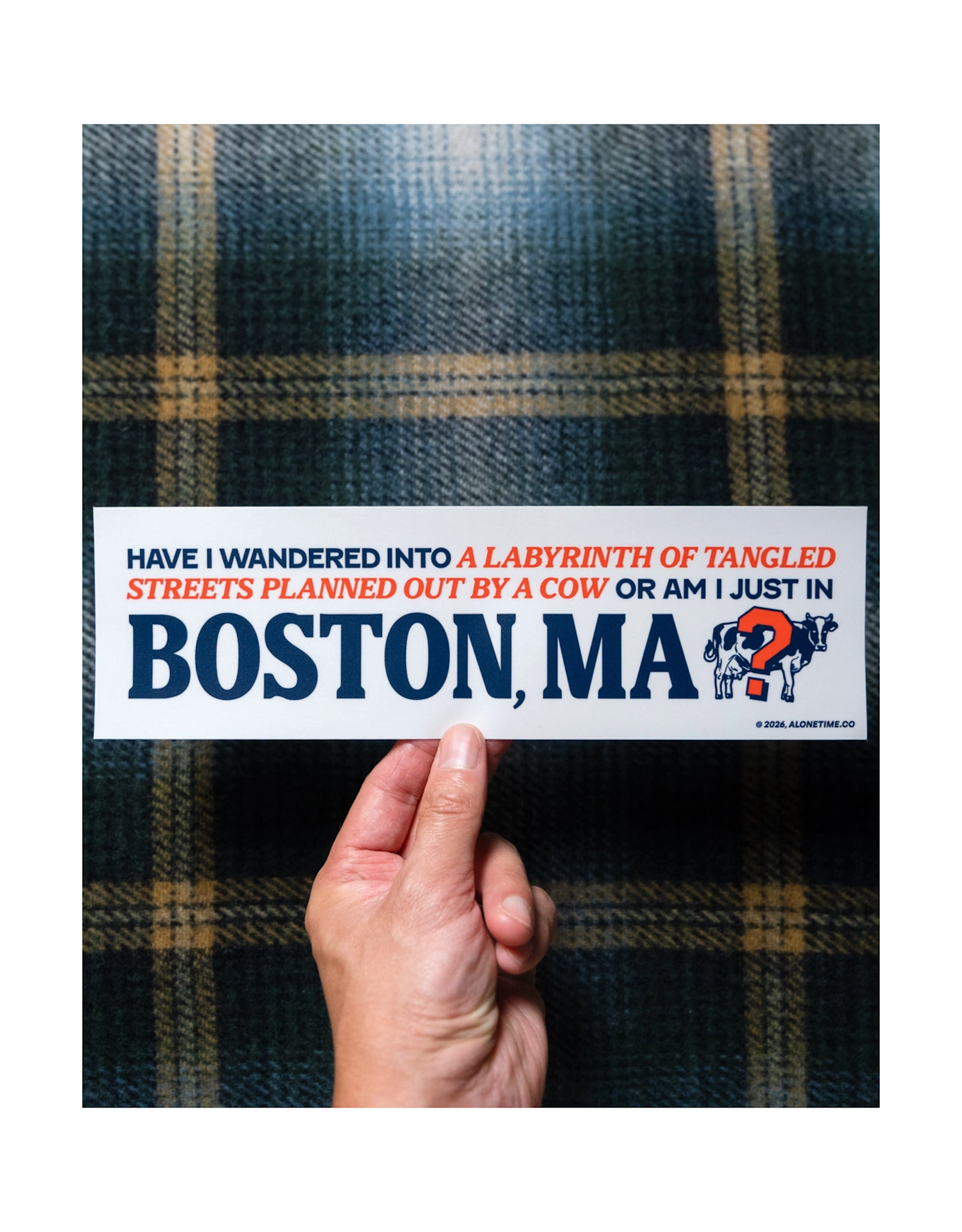Alone Time Co Boston Labyrinth of Tangled Streets Bumper Sticker