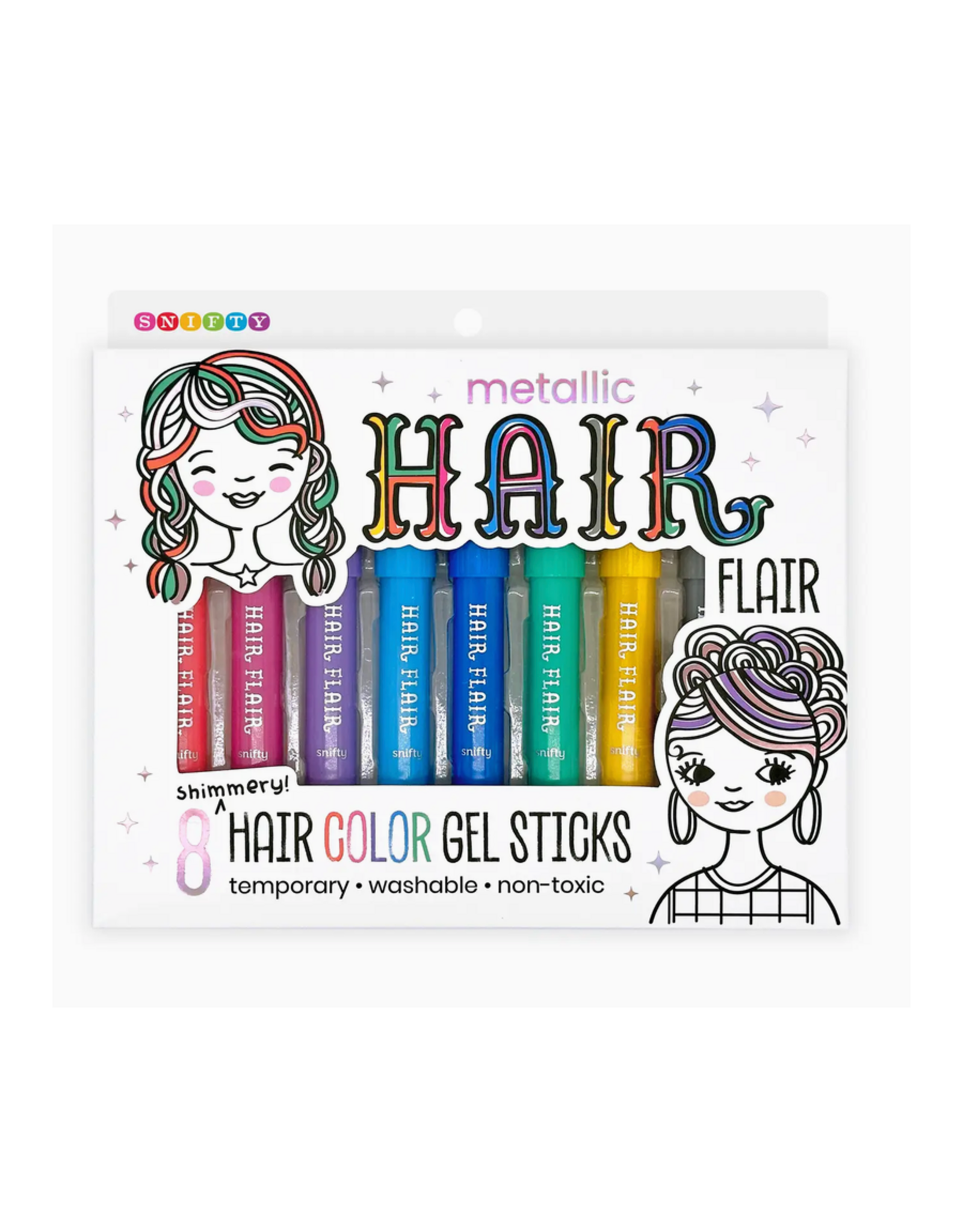 Metallic Shimmery Hair Color Gel Sticks Set of 8