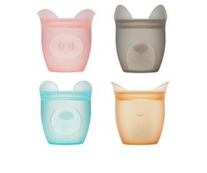Zip Top 100/% Platinum Silicone Baby Snack Containers 4 Set