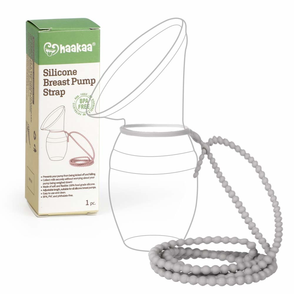 Haakaa Silicone Breast Pump Strap - Grey - Green Bambino