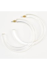 Ink + Alloy Clear Lucite Hoop Earring 2.75"