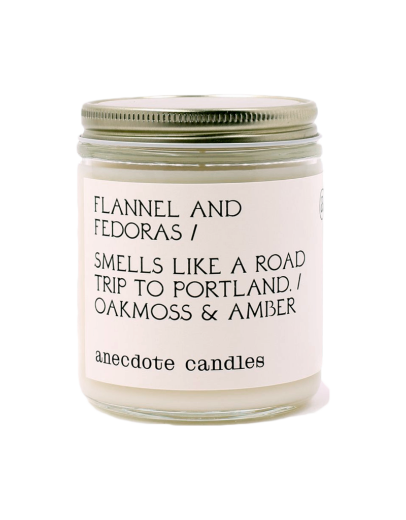 Anecdote Candles Flannel & Fedoras 7.8 oz Candle