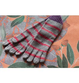 Knit Bonbons Lambswool Stripe Glove Orange Multi