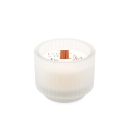 Paddywax Frosted Wood Wick White Ribbed Glass Cypress and Fir