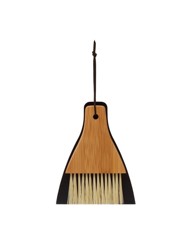 Creative Co-Op Bamboo Mini Broom and Dust Pan
